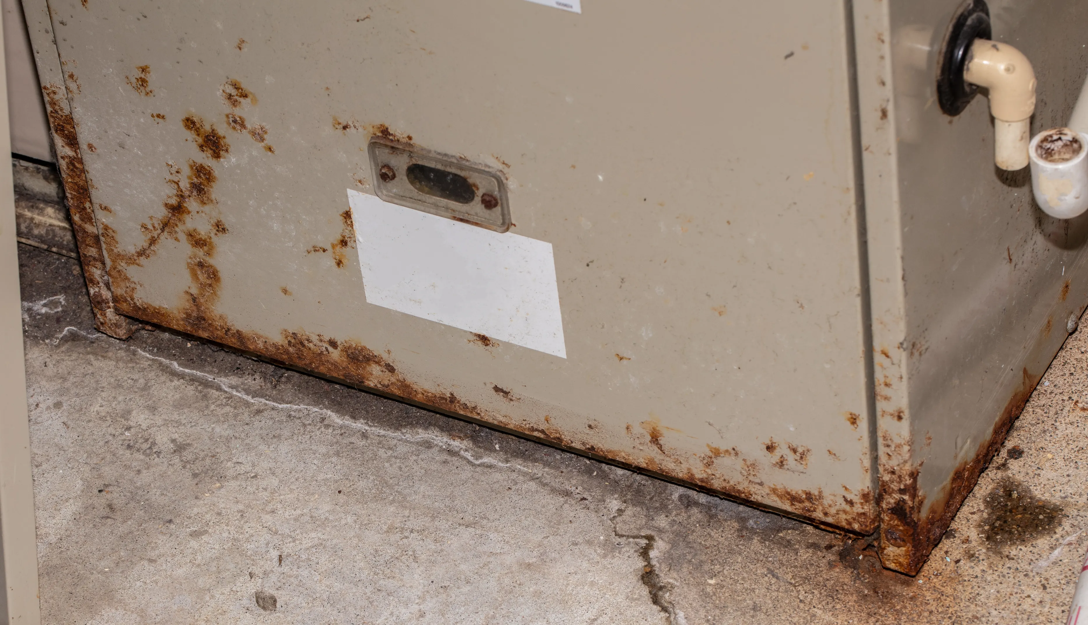 A corroded furnace unit in Nashville, signaling the need for a replacement.